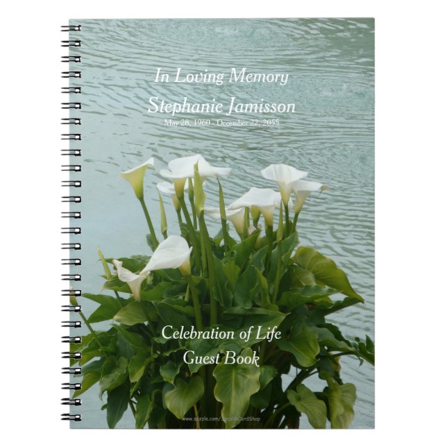 Cuaderno Celebración del libro de invitados Calla Lilies Fl (Frente)