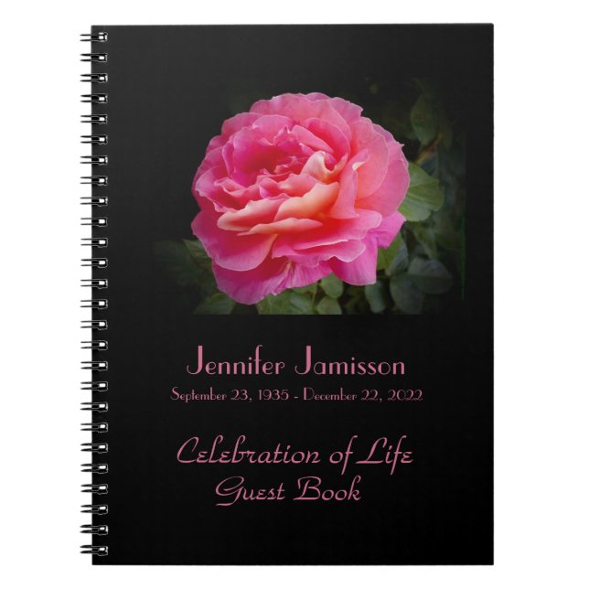 Cuaderno Celebración del libro de invitados, rosa rosa rosa (Frente)