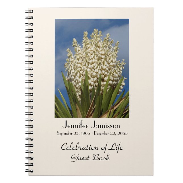 Cuaderno Celebración del libro de invitados, Yucca en flor (Frente)