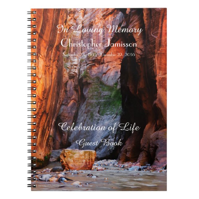 Cuaderno Celebración del Libro Invitado Zion Narrows Rock (Frente)