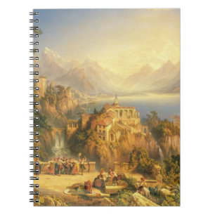 Cuaderno Celebrando la cosecha de la uva, lago Orta, norte
