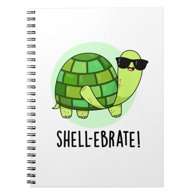 Cuaderno Celebrar Tortuga Divertida Pun Animal  (Frente)