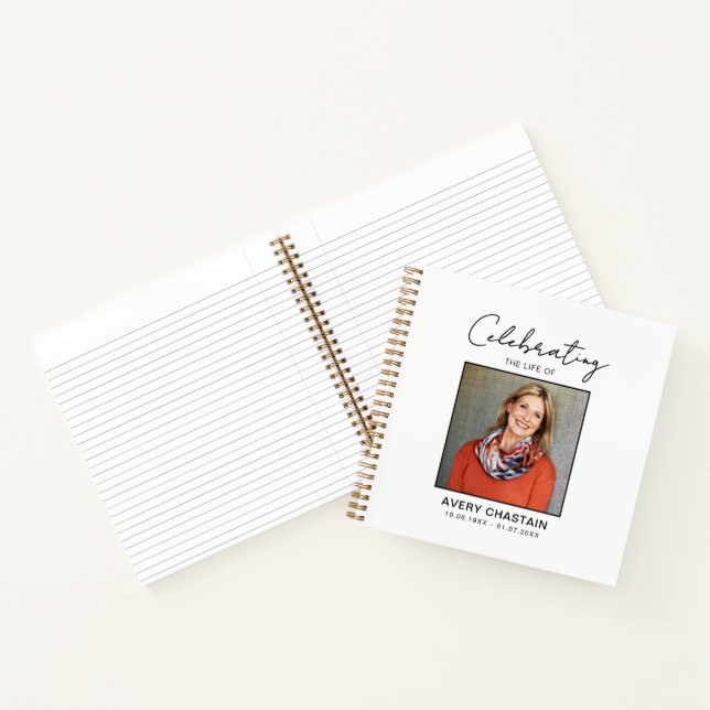 Cuaderno Celebration Of Life Photo Funeral Memorial   (Interior)