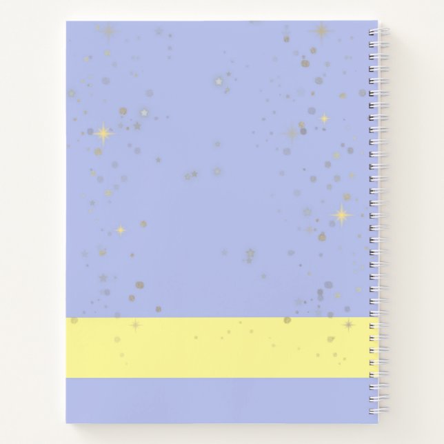 Cuaderno Celeste Lavanda Estrellado Cielo Nocturno (Reverso)