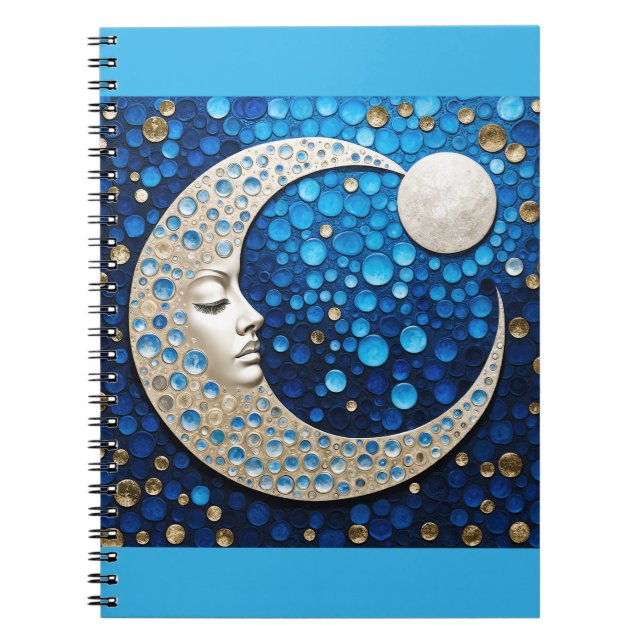 Cuaderno Celeste: Mujer en la luna (Frente)