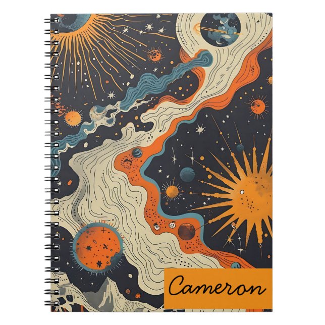Cuaderno Celestial Personalizado – Nombre Personal (Frente)