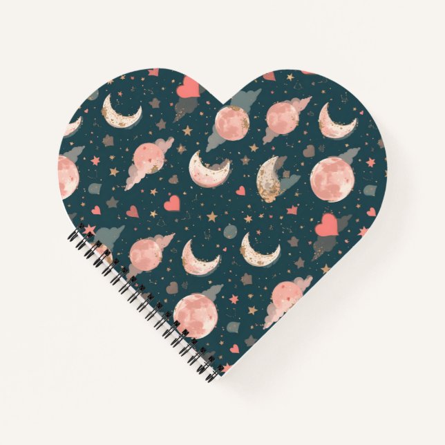 Cuaderno Celestial Romance Dreamy Moon & Stars Valentine Se (Anverso)