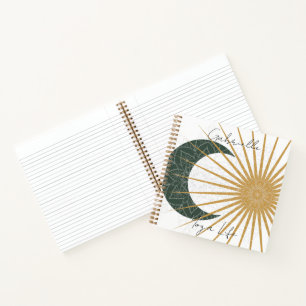 Cuaderno Celestial Sol Amarillo Verde Luna Mandala Yoga