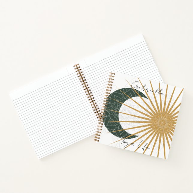 Cuaderno Celestial Sol Amarillo Verde Luna Mandala Yoga (Interior)