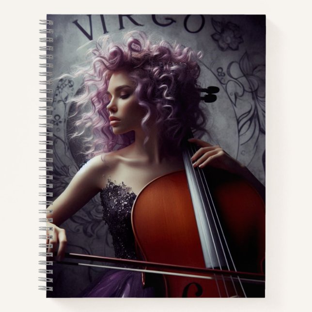 Cuaderno Cello, músico de Virgo Zodiac (Anverso)