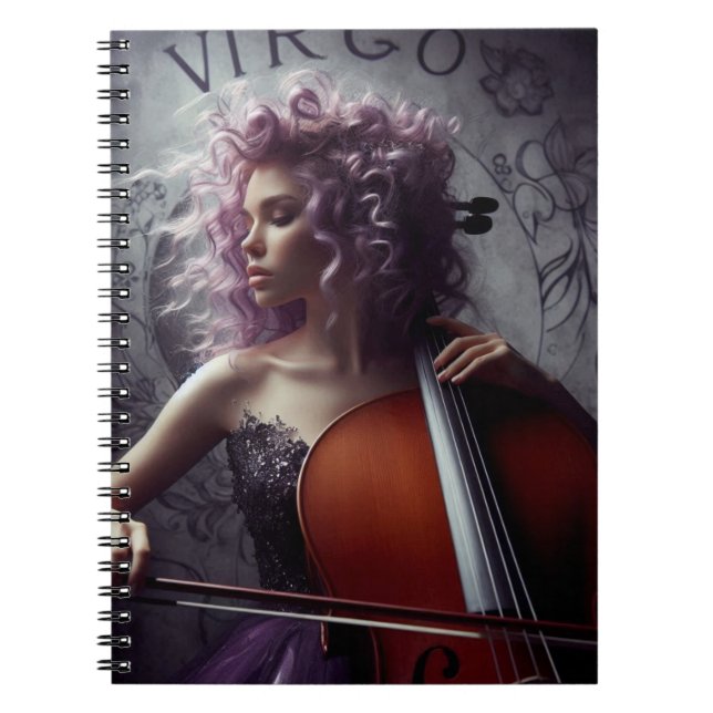 Cuaderno Cello, músico de Virgo Zodiac (Frente)