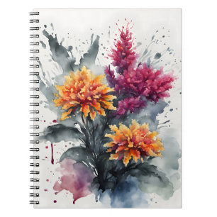 Cuaderno Celosia - Flores de acuarela