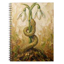 Cuaderno Celtic Serpiente Snowdrops Imbolc Renacimiento Art