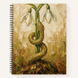 Cuaderno Celtic Serpiente Snowdrops Imbolc Renacimiento Art