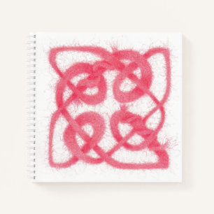 Cuaderno CÉLTICO ROSA KNOT 8.5x8.5 Portátil espiral