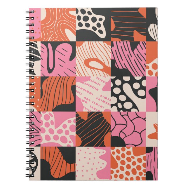 Cuaderno Células Doodle: Diseño de Patrón Geométrico. (Frente)