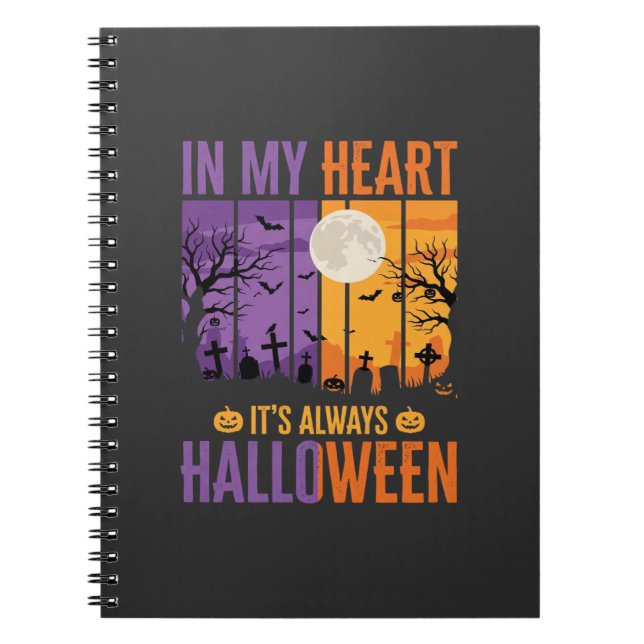 Cuaderno Cementerio Embrujado Halloween En Mi Corazón (Frente)
