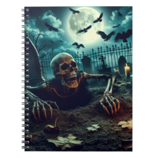 Cuaderno Cementerio, esqueleto arrastrándose fuera de la tu