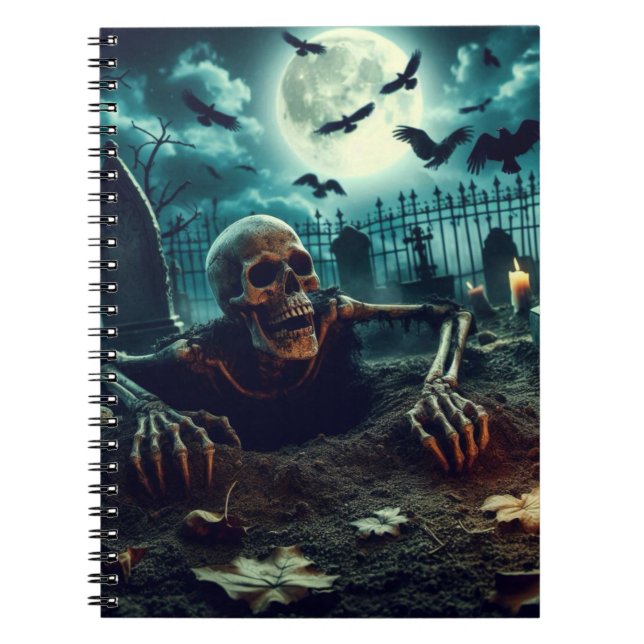 Cuaderno Cementerio, esqueleto arrastrándose fuera de la tu (Frente)