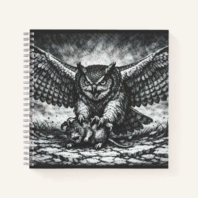 Cuaderno Centinela de búho alado de BurnsInHell (Anverso)