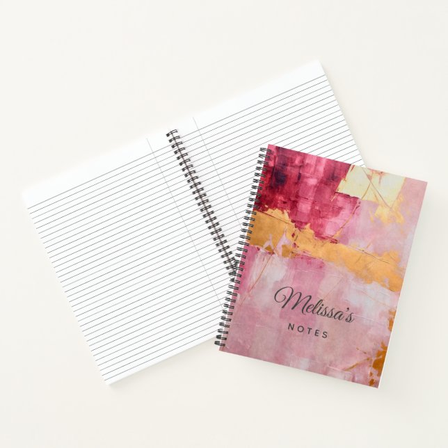 Cuaderno Cepillo artístico estalla oro y rosa (Interior)