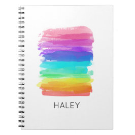 Cuaderno Cepillo de arcoiris Artista Nombre personalizado B