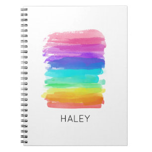 Cuaderno Cepillo de arcoiris Artista Nombre personalizado B