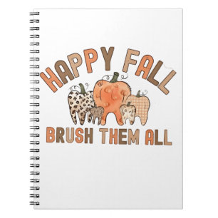 Cuaderno Cepillo de otoño feliz todos los dientes dental
