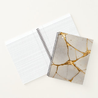 Cuaderno Cerámica agrietada dorada Kintsugi japonés