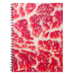 Cuaderno Cerco de la textura de carne de ternera cruda fres