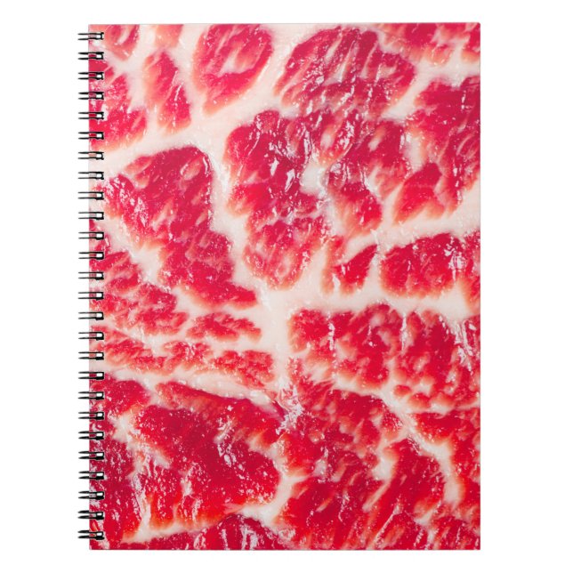 Cuaderno Cerco de la textura de carne de ternera cruda fres (Frente)