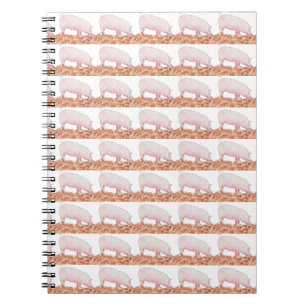 Cuaderno Cerdito Rosa Lindo en Barro Arte Animal Divertido