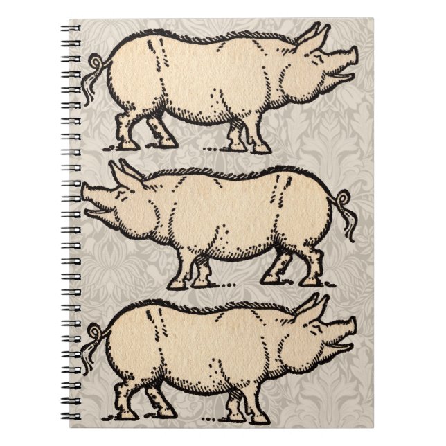 Cuaderno Cerdo Antiguo Piggy Cute Vintage (Frente)