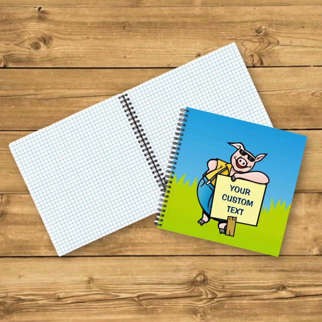 Cuaderno Cerdo con cartel (Subido por el creador)