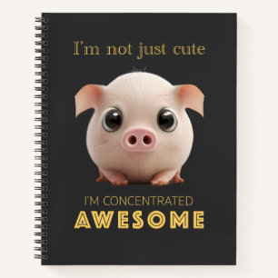 Cuaderno Cerdo concentrado Impresionante Cute Adorable Grac
