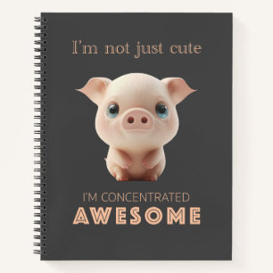 Cuaderno Cerdo concentrado Impresionante Cute Adorable Grac
