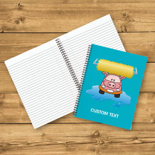 Cuaderno Cerdo de dibujos animados en el lavado de autos