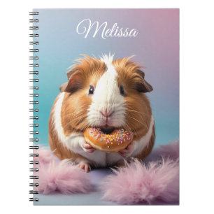 Cuaderno Cerdo guineano con gradiente Donut Pastel
