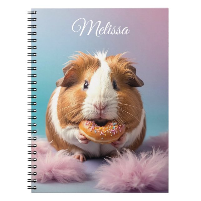 Cuaderno Cerdo guineano con gradiente Donut Pastel (Frente)
