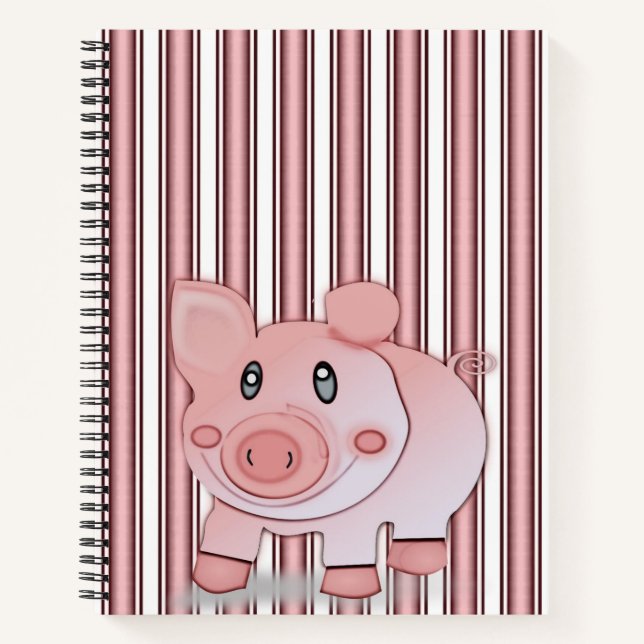 Cuaderno Cerdo portátil espiral (Anverso)