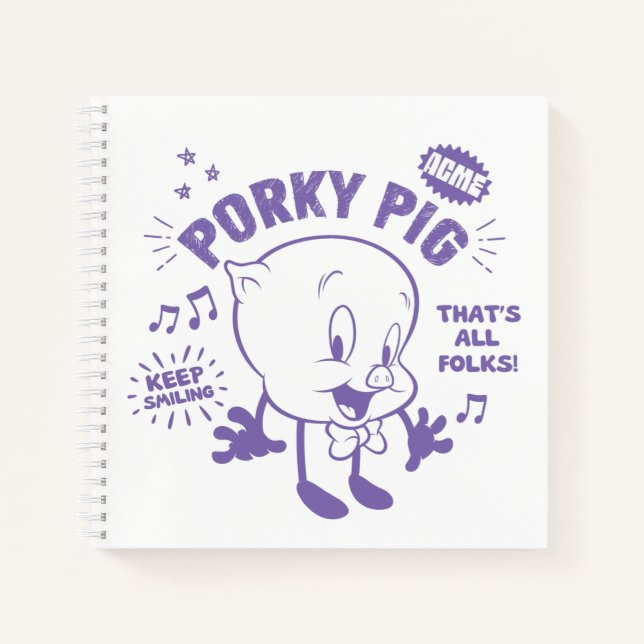 Cuaderno Cerdo retro retro rebuscado (Anverso)