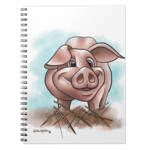 Cuaderno Cerdo Rosa en la Historieta de Paja