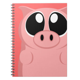 Cuaderno ¡Cerdo rosado con los ojos grandes!