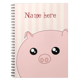 Cuaderno Cerdo rosado rechoncho lindo de Kawaii