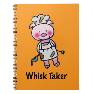 Cuaderno Cerdo Taker Batidor - Diseño de Chef Divertido