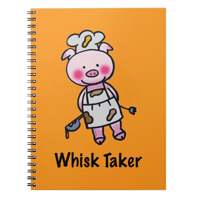 Cuaderno Cerdo Taker Batidor - Diseño de Chef Divertido (Frente)