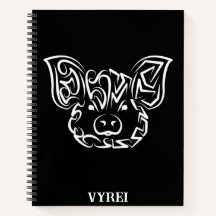 Cerdo tribal blanco y negro