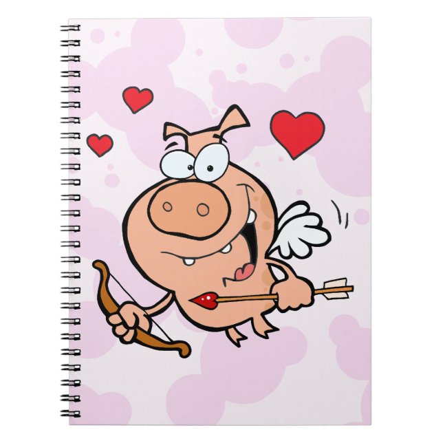 Cuaderno Cerdo volador con arco y flecha (Frente)
