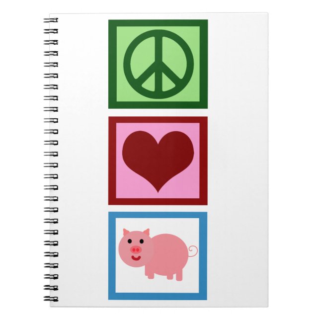 Cuaderno Cerdos de amor por la paz (Frente)