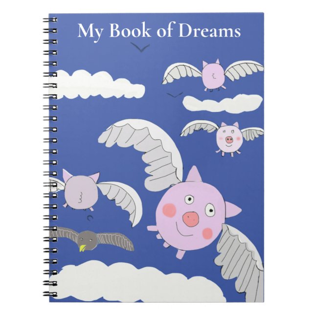 Cuaderno Cerdos Voladores Divertidos y Cuervo Perplejo (Frente)